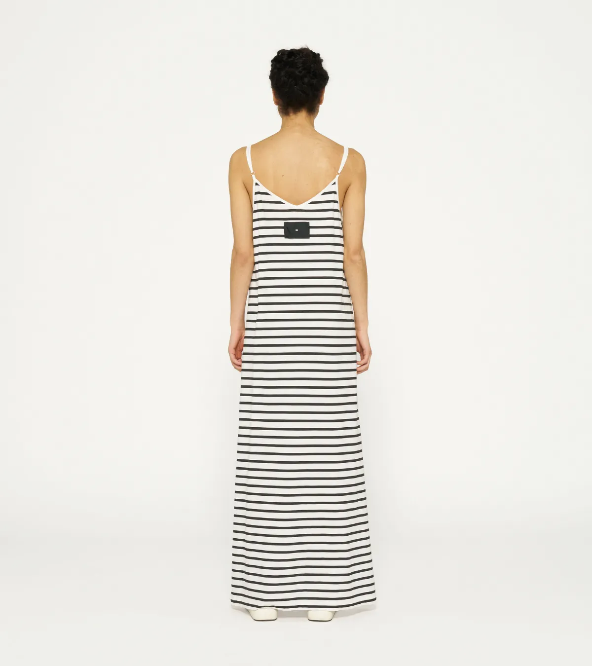 10DAYS Jurk strappy dress stripes ecru, black