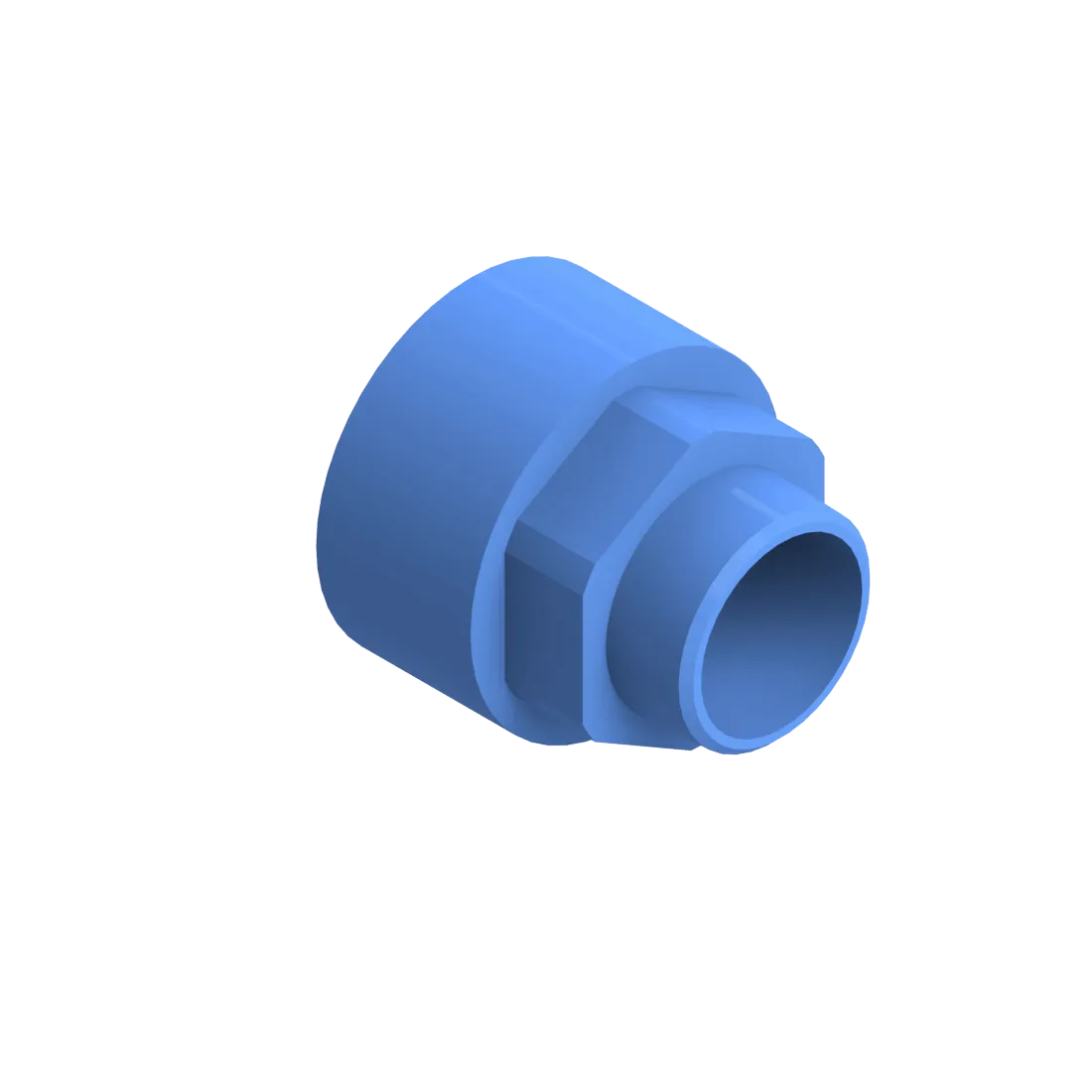 AGRUAIR PE100 OVERGANGSSTUK PERSLUCHT D50 11/2" MOFLAS /BUITENDRAAD PN16 NPT BLAUW 22083505107
