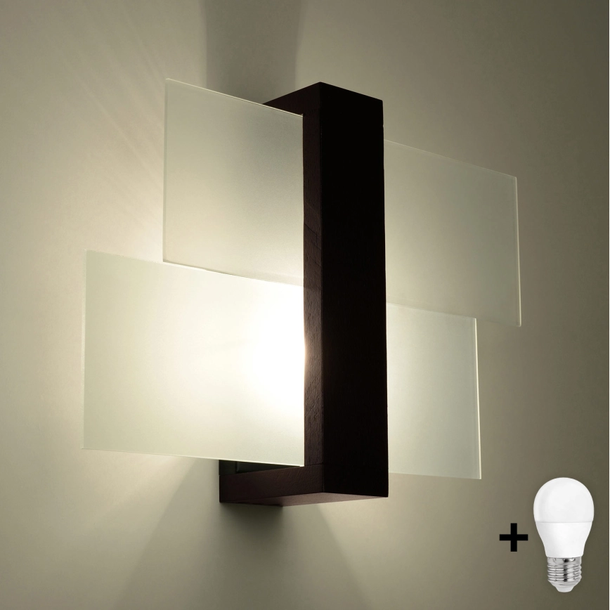 Brilagi -  LED wand verlichting HERA 1xE27/7,5W/230V wengé