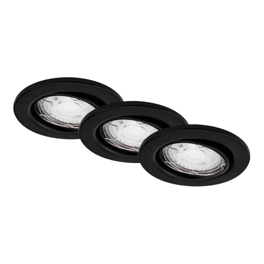BRILO  SET 3X HANGENDE LED BADKAMER PLAFOND VERLICHTING 1XGU10/5W/230V IP23 ZWART