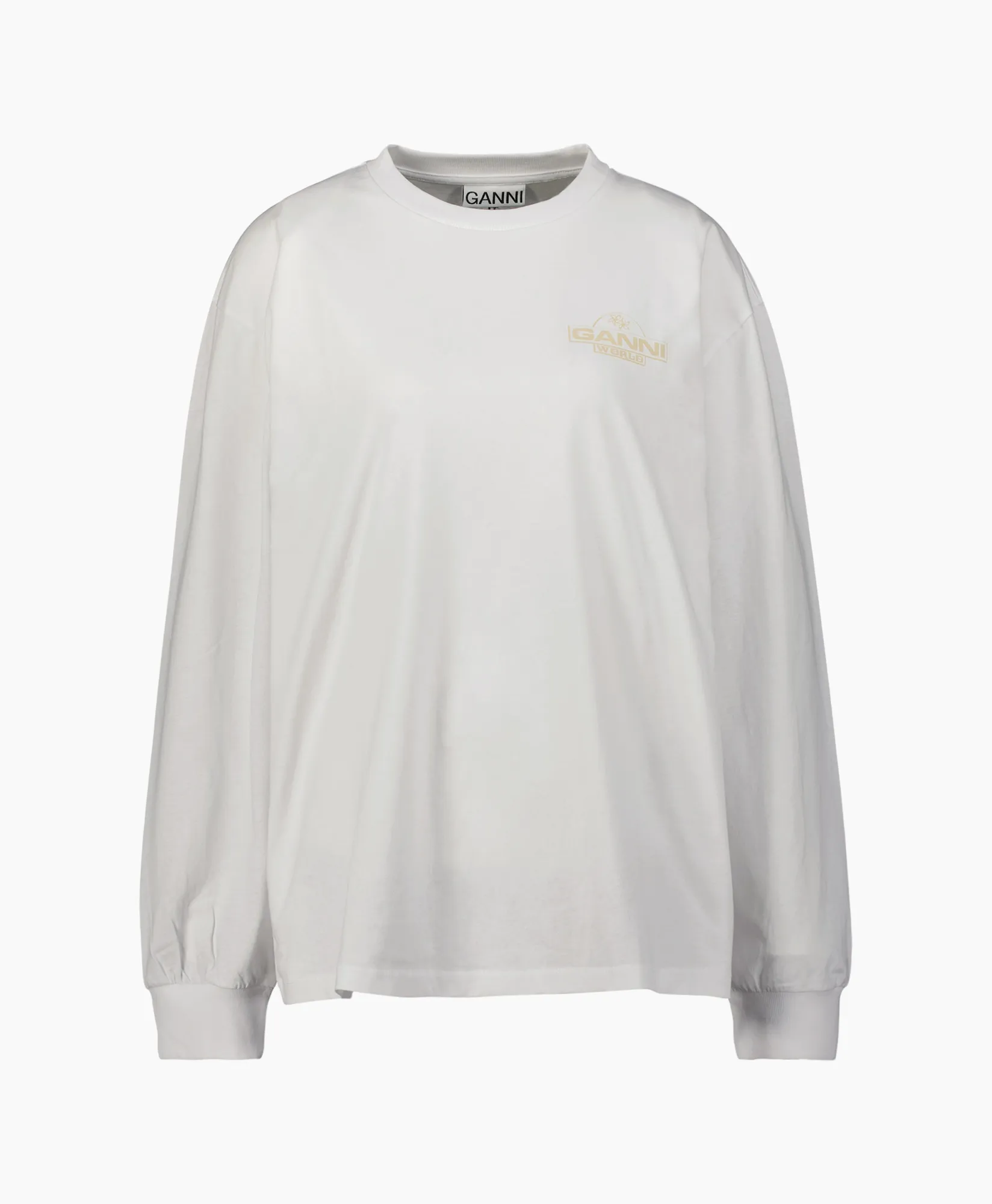 Ganni Longsleeve Future Heavy Jersey Palm Wit