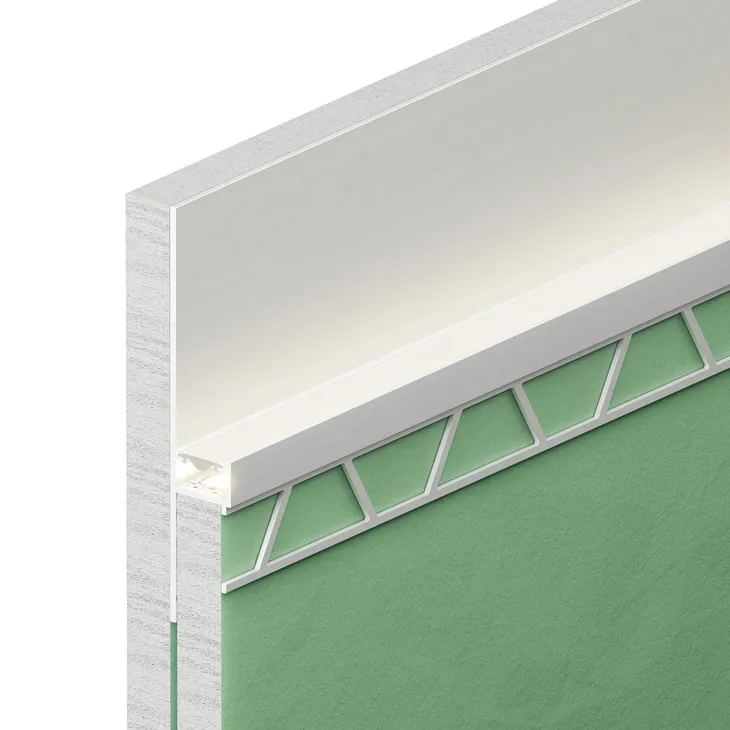 Gipsplaatprofiel (strijklicht, indirecte verlichting met reflectievlak), Profiel 5112 voor ledstrips 10 mm