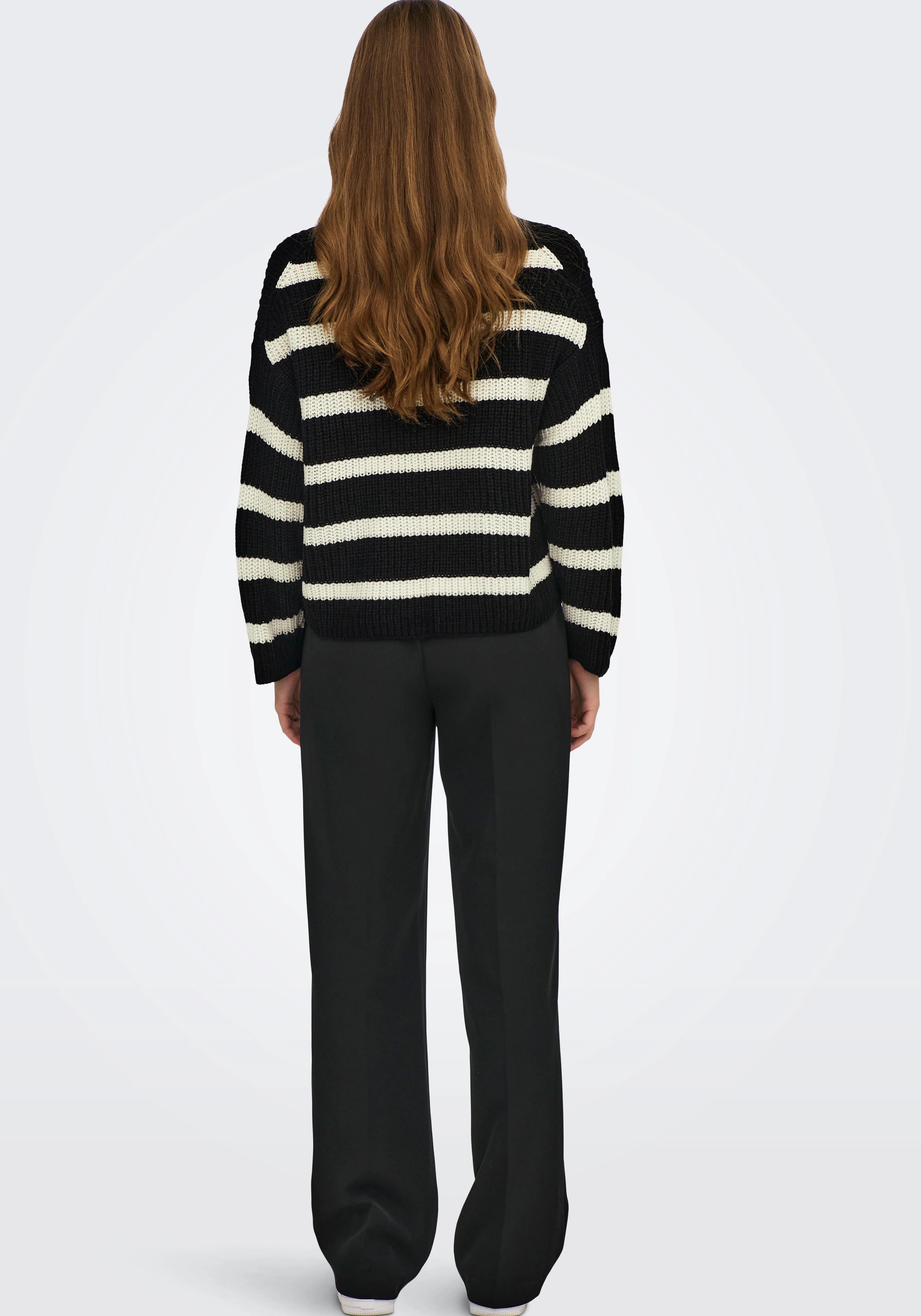 JDY Gebreide trui JDYJUSTY L/S STRIPE PULLOVER KNT NOOS