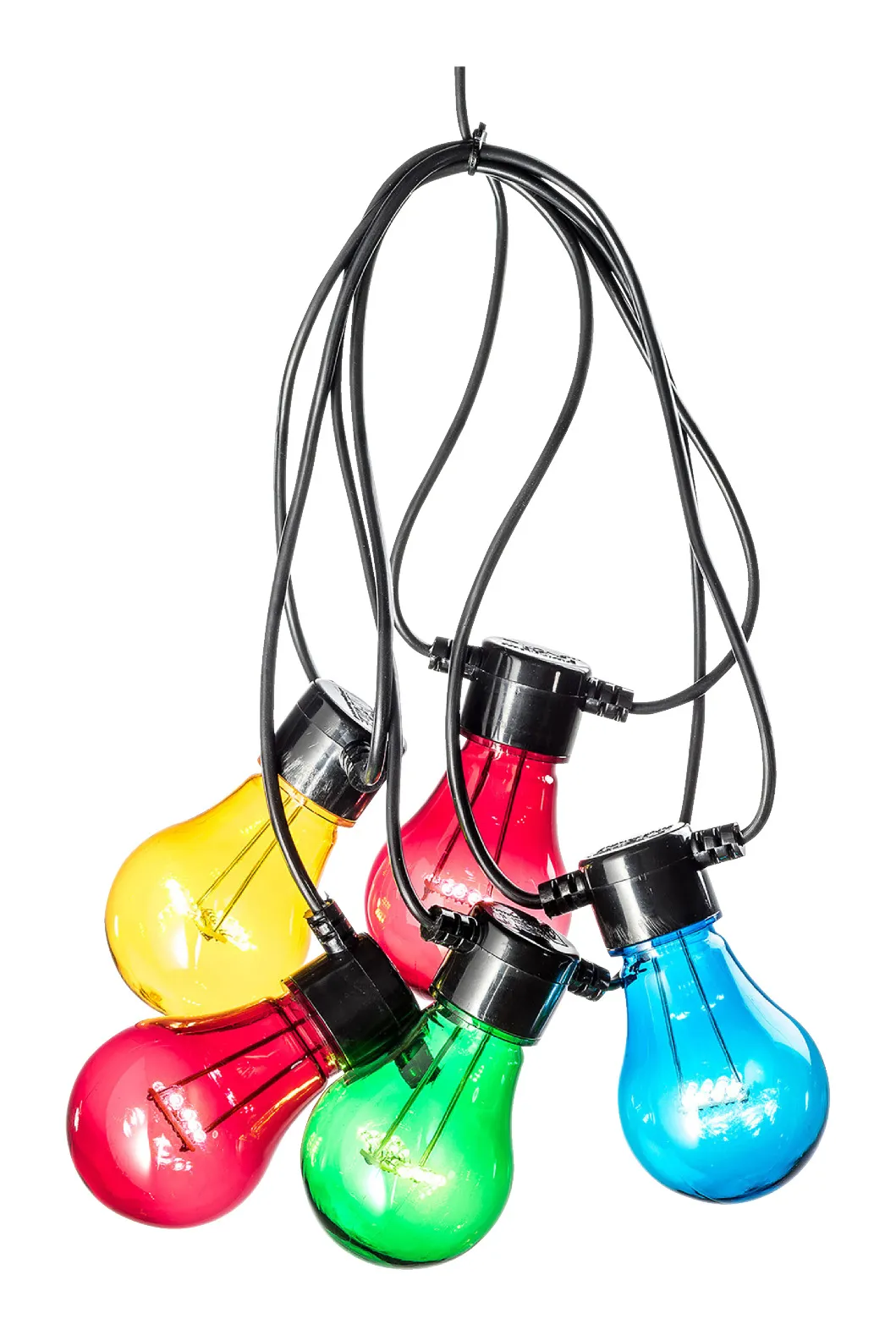 Konstsmide feestverlichting lichtsnoer 5 LED lampen multicolor 2 m