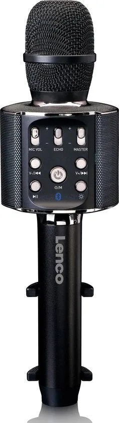 LENCO BMC090BK BLUETOOTH KARAOKE MICROFOON MET SPEAKER EN VERLICHTING ZWART