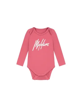 Malelions Malelions Baby Longsleeve Bodysuit - Dark Pink