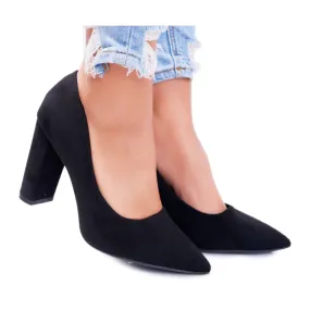 SEA Dames Pumps On A Heel Suède Zwart Aardbei