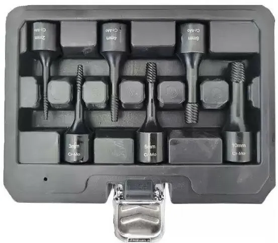 SPIRAALDOPPEN SET 3/8 AANDRIJVING 2  10 MM 6DELIGE
