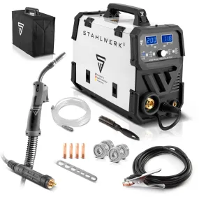 STAHLWERK MIG MAG 200 Puls Pro IGBT Shielded Metal Arc Welder Volledig synergetisch 5 in 1 combinatie apparaat met echte 200 Amp