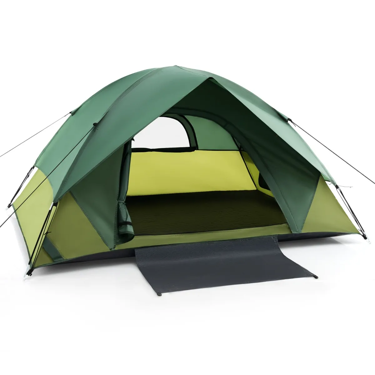 Tent voor 2 Personen Ultralichte Campingtent met Afneembare Regenbescherming Ramen en Grondzeil Waterdicht voor Trekking Kampere
