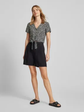 Vero Moda Blouseshirt van viscose met knoopdetail, model 'EASY JOY' in zwart